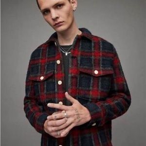 AllSaints Emerson Checked Shirt men’s x-large NEW relaxed fit